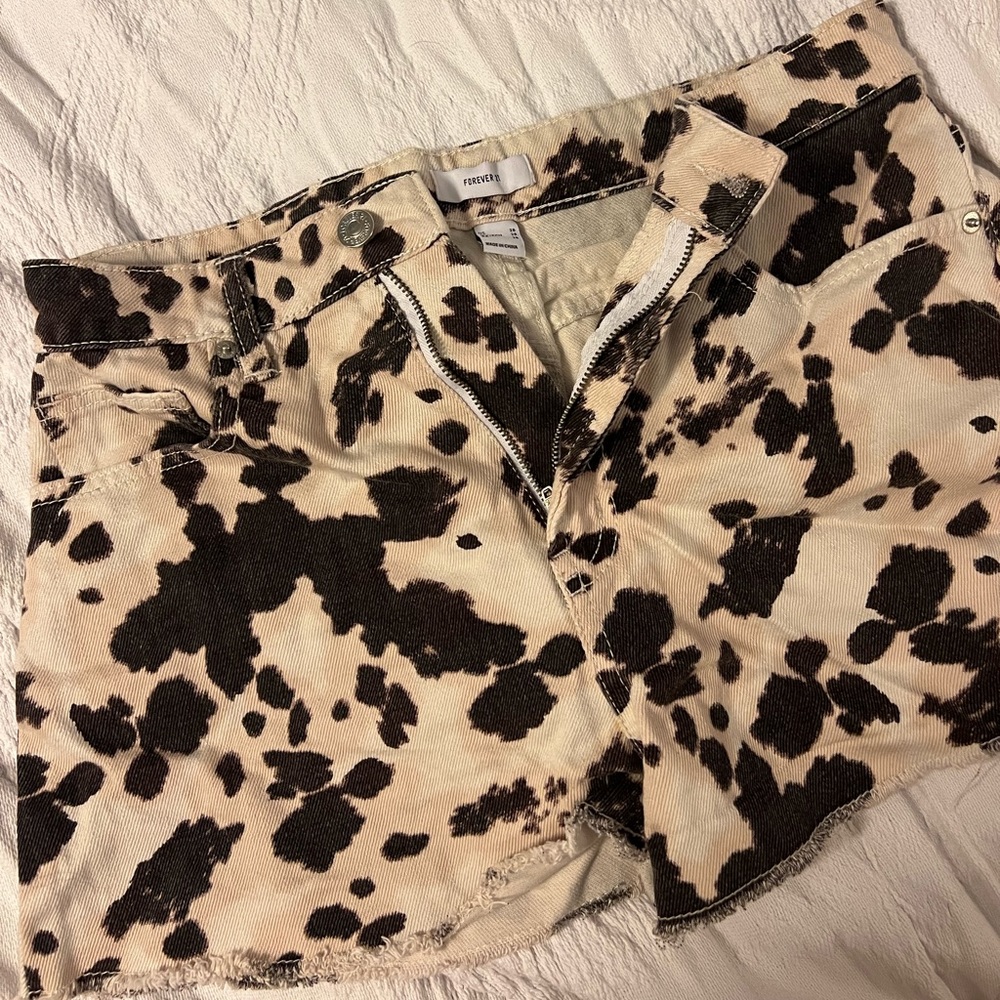 Cow print Jean shorts
